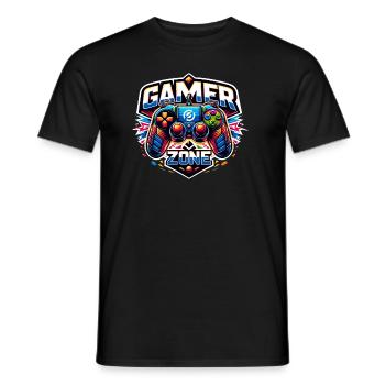 Gamer Zone - Controller Illustration - Männer T-Shirt - Schwarz - Vorne - AI Model Male 178 light (178cm)