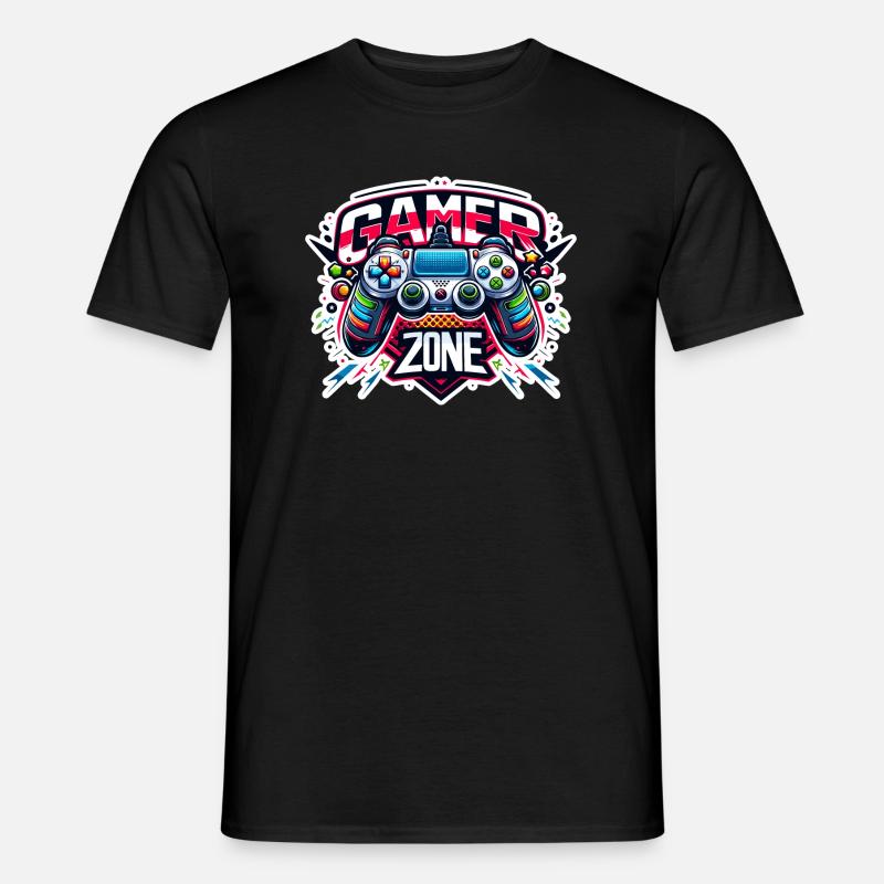 Gamer Zone - Controller Illustration - Männer T-Shirt - Schwarz