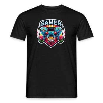 Gamer Zone - Controller Illustration - Männer T-Shirt - Schwarz - Vorne - AI Model Male 178 light (178cm)