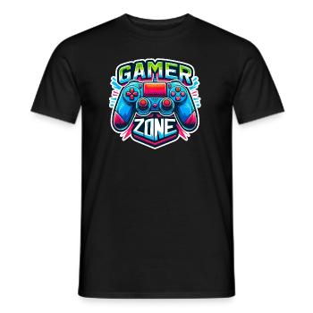 Gamer Zone - Controller Illustration - Männer T-Shirt - Schwarz - Vorne - AI Model Male 178 light (178cm)