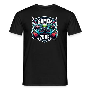 Gamer Zone - Controller Illustration - Männer T-Shirt - Schwarz - Vorne - AI Model Male 178 light (178cm)