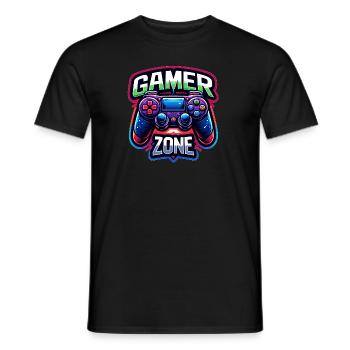 Gamer Zone - Controller Illustration - Männer T-Shirt - Schwarz - Vorne - AI Model Male 178 light (178cm)