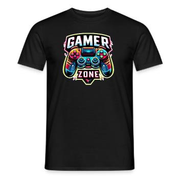 Gamer Zone - Controller Illustration - Männer T-Shirt - Schwarz - Vorne - AI Model Male 178 light (178cm)