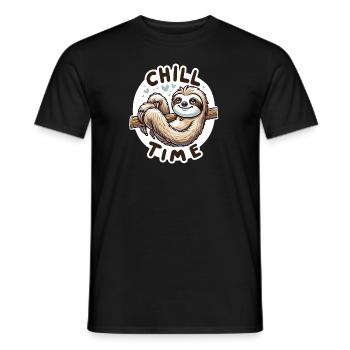 Chill Time - Illustration du paresseux - T-shirt homme - noir - Devant - AI Model Male 178 light (178cm)