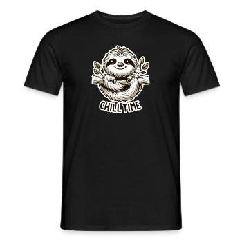 Chill Time - Illustration du paresseux - T-shirt homme - noir - Devant - AI Model Male 178 light (178cm)