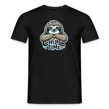 Chill Time - Illustration du paresseux - T-shirt homme - noir - Devant - AI Model Male 178 light (178cm)