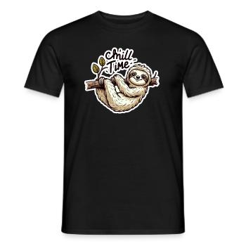 Chill Time - Illustration du paresseux - T-shirt homme - noir - Devant - AI Model Male 178 light (178cm)
