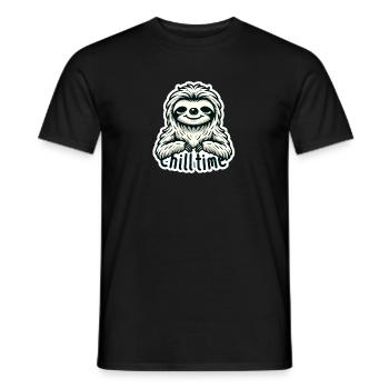 Chill Time - Illustration du paresseux - T-shirt homme - noir - Devant - AI Model Male 178 light (178cm)
