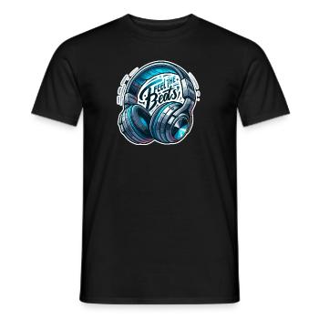 Ressentez les rythmes - Illustration d'un casque - T-shirt homme - noir - Devant - AI Model Male 178 light (178cm)