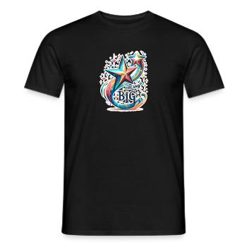 Rêvez grand - Illustration d’étoile filante - T-shirt homme - noir - Devant - AI Model Male 178 light (178cm)