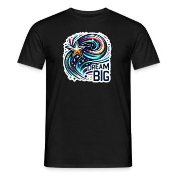 Rêvez grand - Illustration d’étoile filante - T-shirt homme - noir - Devant - AI Model Male 178 light (178cm)
