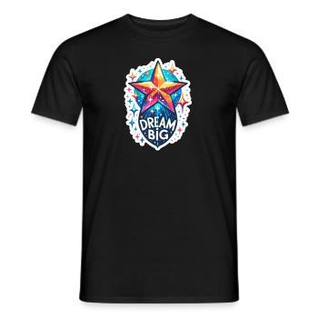 Rêvez grand - Illustration d’étoile filante - T-shirt homme - noir - Devant - AI Model Male 178 light (178cm)