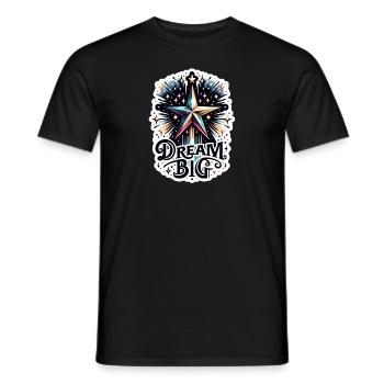 Rêvez grand - Illustration d’étoile filante - T-shirt homme - noir - Devant - AI Model Male 178 light (178cm)