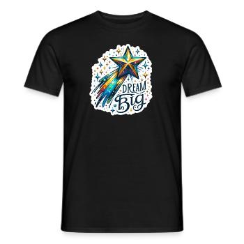 Rêvez grand - Illustration d’étoile filante - T-shirt homme - noir - Devant - AI Model Male 178 light (178cm)