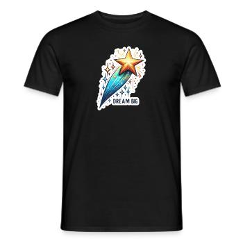 Rêvez grand - Illustration d’étoile filante - T-shirt homme - noir - Devant - AI Model Male 178 light (178cm)