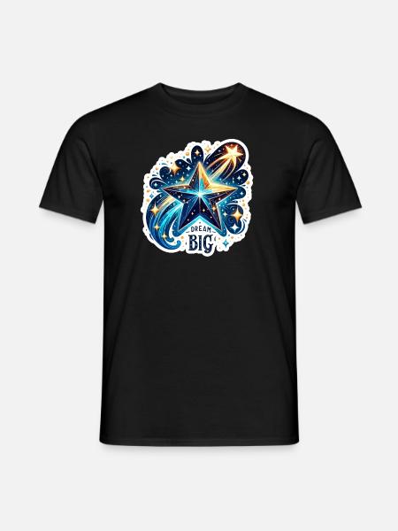 Dream Big - Sternschnuppe Illustration - Männer T-Shirt - Schwarz