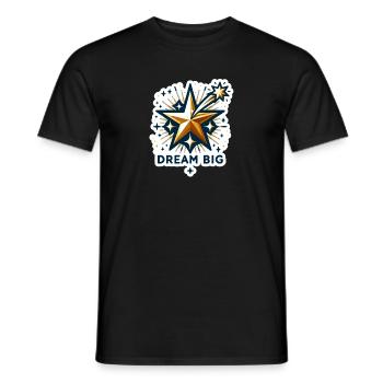 Rêvez grand - Illustration d’étoile filante - T-shirt homme - noir - Devant - AI Model Male 178 light (178cm)
