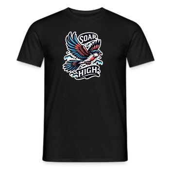 Soar High - Vogel Illustration - Männer T-Shirt - Schwarz - Vorne - AI Model Male 178 light (178cm)