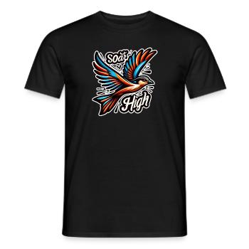 Soar High - Vogel Illustration - Männer T-Shirt - Schwarz - Vorne - AI Model Male 178 light (178cm)