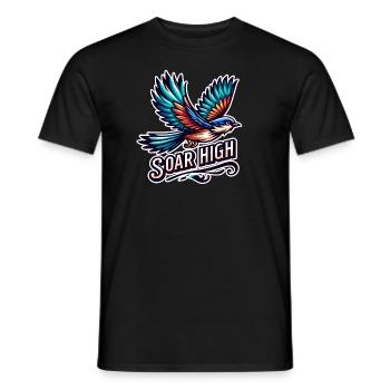 Soar High - Vogel Illustration - Männer T-Shirt - Schwarz - Vorne - AI Model Male 178 light (178cm)