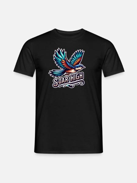 Soar High - bird illustration - Men's T-Shirt - black