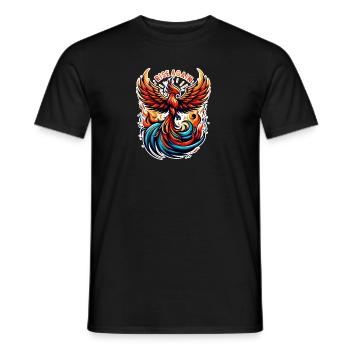 Rise Again - Phoenix Illustration - Men's T-Shirt - black - Front - AI Model Male 178 light (178cm)