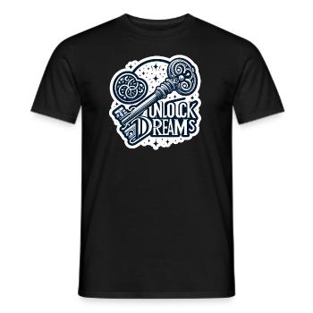 Unlock Dreams - Key Illustration - Men's T-Shirt - black - Front - AI Model Male 178 light (178cm)