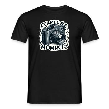 Capturer des moments - Illustration de l’appareil photo - T-shirt homme - noir - Devant - AI Model Male 178 light (178cm)