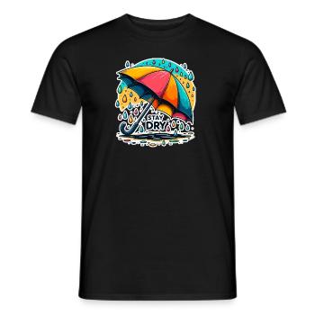 Stay Dry - Umbrella Illustration - Men's T-Shirt - black - Front - AI Model Male 178 light (178cm)
