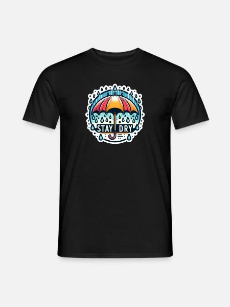 Stay Dry - Umbrella Illustration - Men's T-Shirt - black