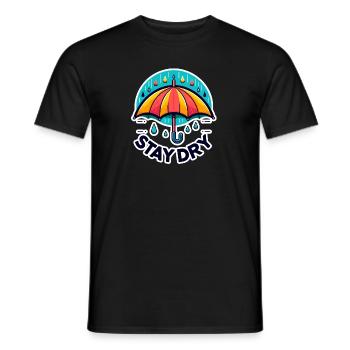 Stay Dry - Umbrella Illustration - Men's T-Shirt - black - Front - AI Model Male 178 light (178cm)