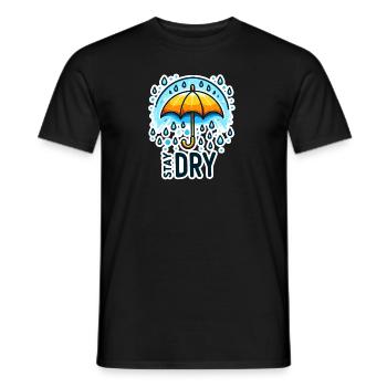 Stay Dry - Umbrella Illustration - Men's T-Shirt - black - Front - AI Model Male 178 light (178cm)