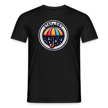 Stay Dry - Umbrella Illustration - Men's T-Shirt - black - Front - AI Model Male 178 light (178cm)