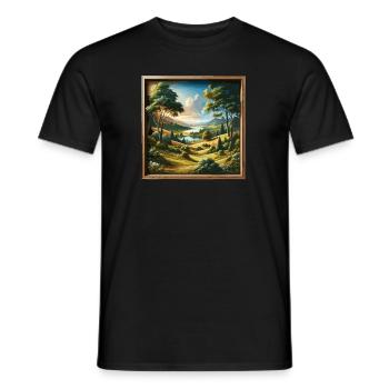 Landscape - Illustration - Men's T-Shirt - black - Front - AI Model Male 178 light (178cm)