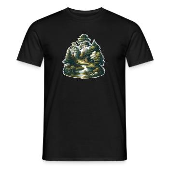 Landscape - Illustration - Men's T-Shirt - black - Front - AI Model Male 178 light (178cm)