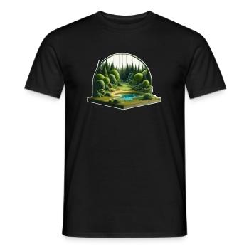 Landscape - Illustration - Men's T-Shirt - black - Front - AI Model Male 178 light (178cm)