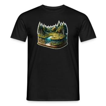 Landscape - Illustration - Men's T-Shirt - black - Front - AI Model Male 178 light (178cm)