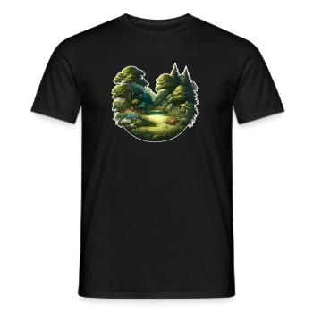 Landscape - Illustration - Men's T-Shirt - black - Front - AI Model Male 178 light (178cm)