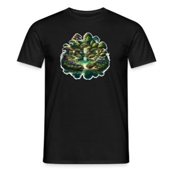 Landscape - Illustration - Men's T-Shirt - black - Front - AI Model Male 178 light (178cm)
