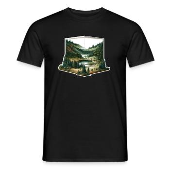 Landscape - Illustration - Men's T-Shirt - black - Front - AI Model Male 178 light (178cm)
