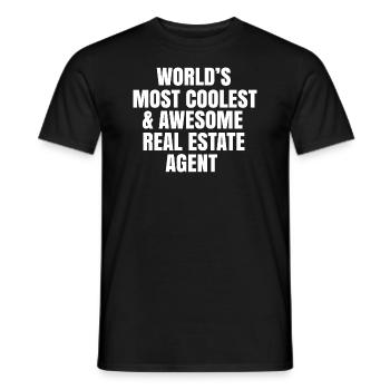 World's most coolest and awesome real estate agent - Men's T-Shirt - black - Front - AI Model Male 178 light (178cm)