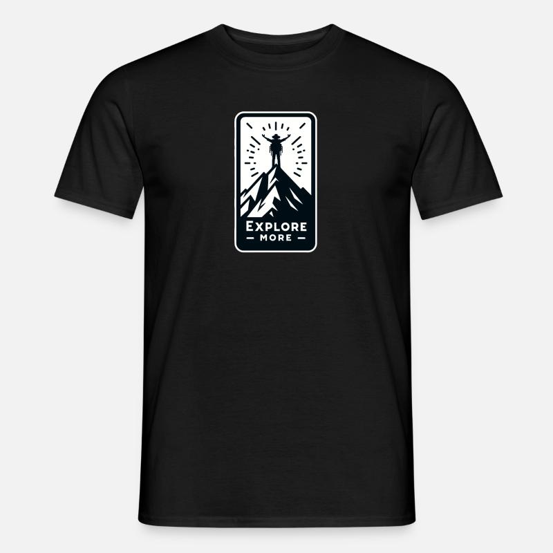 Explore more - Wanderer - Männer T-Shirt - Schwarz
