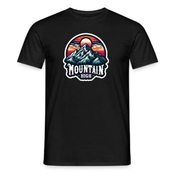 Mountain High - Berg Illustration - Men's T-Shirt - black - Front - AI Model Male 178 light (178cm)