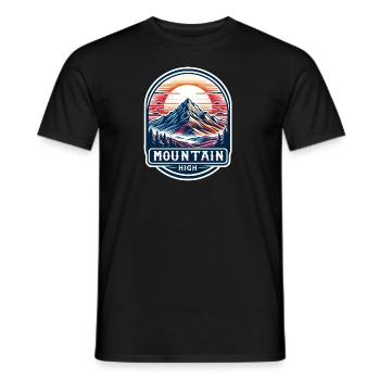 Mountain High - Berg Illustration - Men's T-Shirt - black - Front - AI Model Male 178 light (178cm)