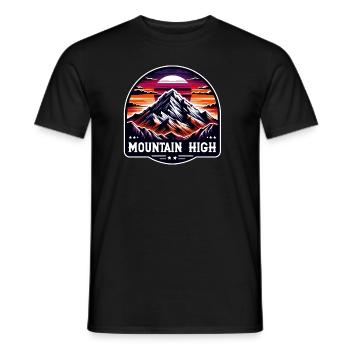 Mountain High - Berg Illustration - Men's T-Shirt - black - Front - AI Model Male 178 light (178cm)