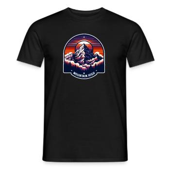Mountain High - Berg Illustration - Men's T-Shirt - black - Front - AI Model Male 178 light (178cm)