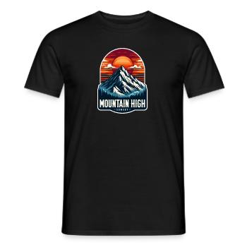 Mountain High - Berg Illustration - Men's T-Shirt - black - Front - AI Model Male 178 light (178cm)