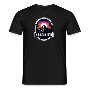 Mountain High - Berg Illustration - Men's T-Shirt - black - Front - AI Model Male 178 light (178cm)