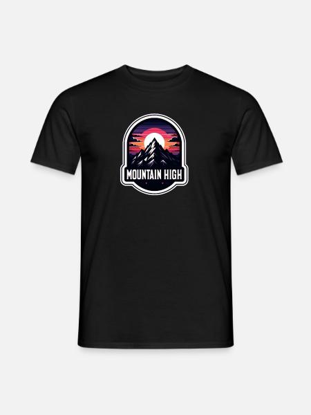 Mountain High - Berg Illustration - Men's T-Shirt - black