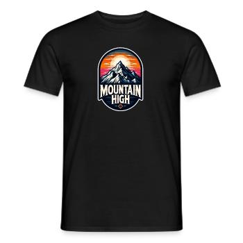 Mountain High - Berg Illustration - Men's T-Shirt - black - Front - AI Model Male 178 light (178cm)